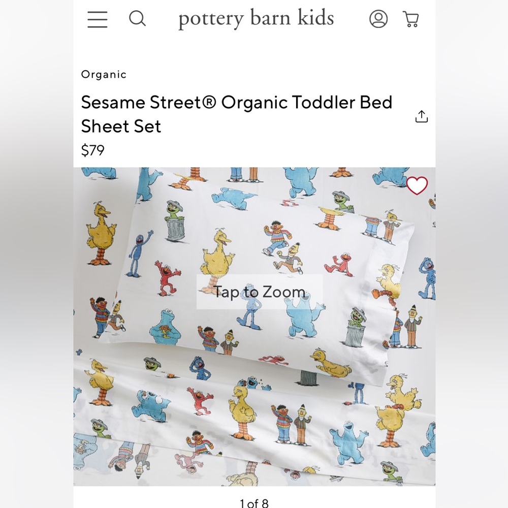 Pottery Barn Kids Sesame Street Crib/Toddler Bed Sheets and 2pc pajamas in 2T